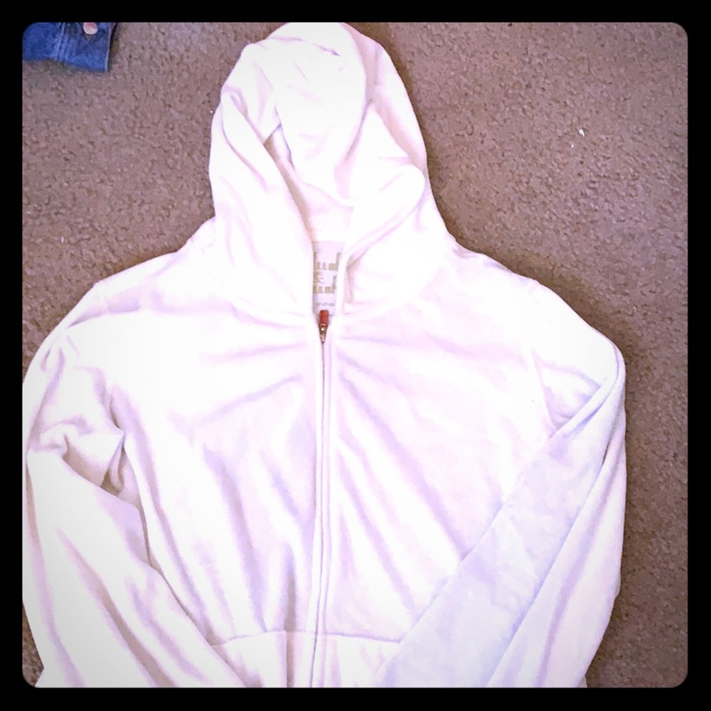 Velvet cream hoodie